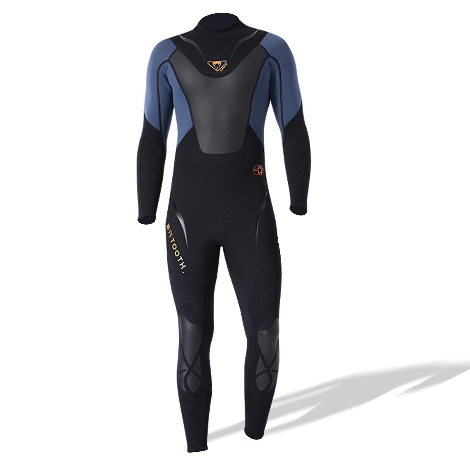 Men 3mm Neoprene Full-body Wetsuit With Back Zipper Diving Suit