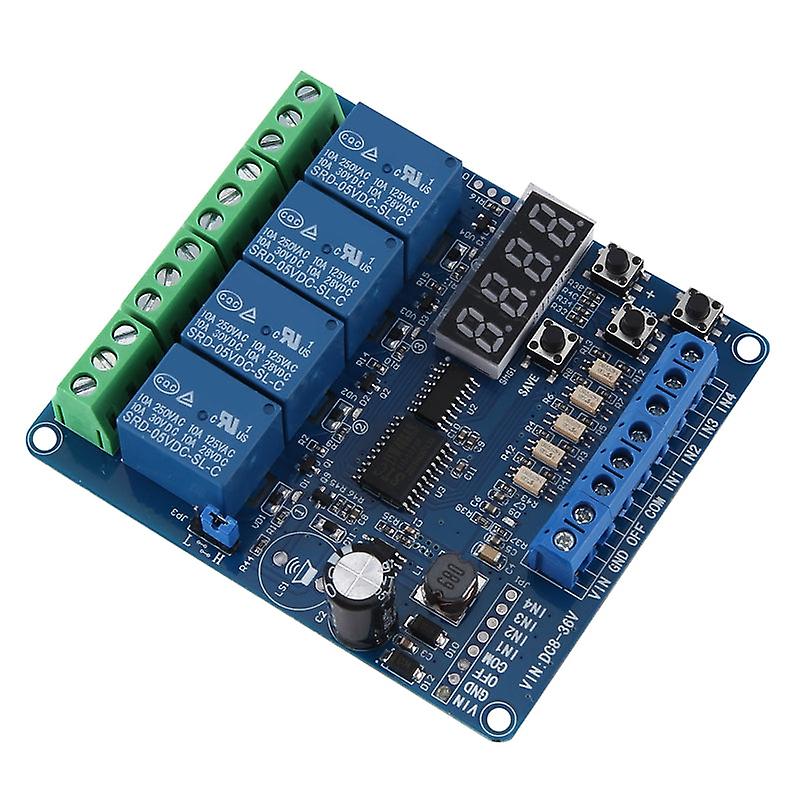 1 Piece Relay Module Board With Optocoupler Self-locking Timing Relay Dc 8v-36v 4 Channel Multi-function