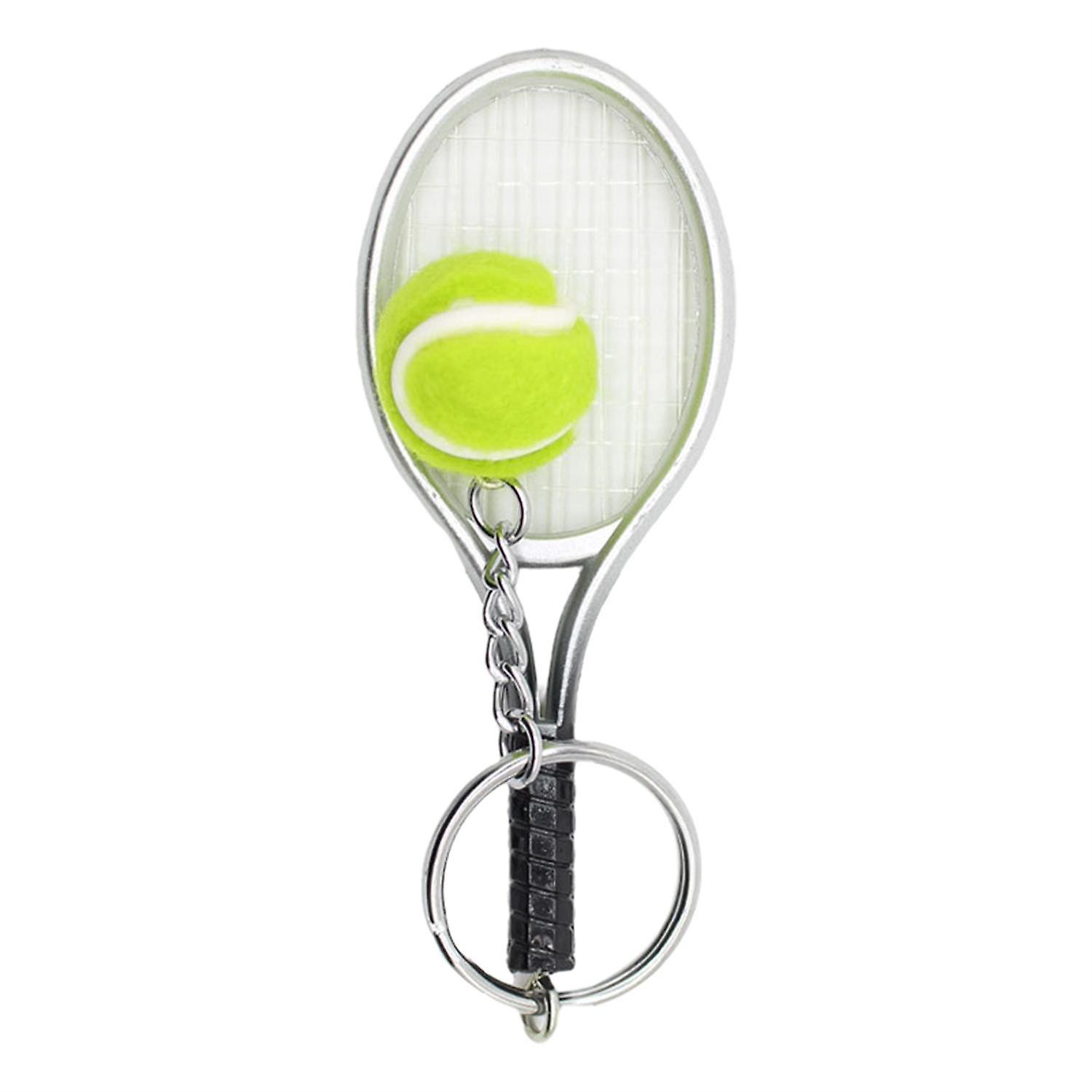 Realistic Key Chain Convenient Metal Three-dimensional Tennis Racket Key Organizer for Gifts