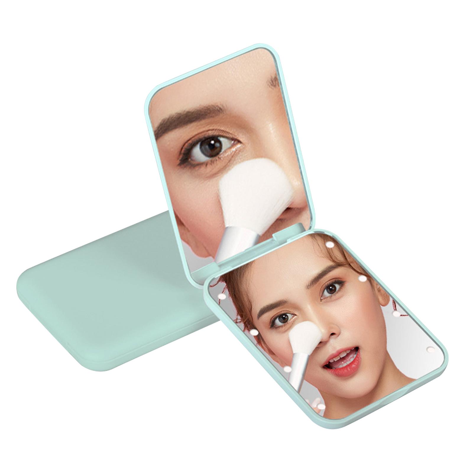 LED Mirror with Lights, Battery Operated Lighted Makeup Mirror with 1X/2X Magnification, Portable Vanity Mirror for Travel