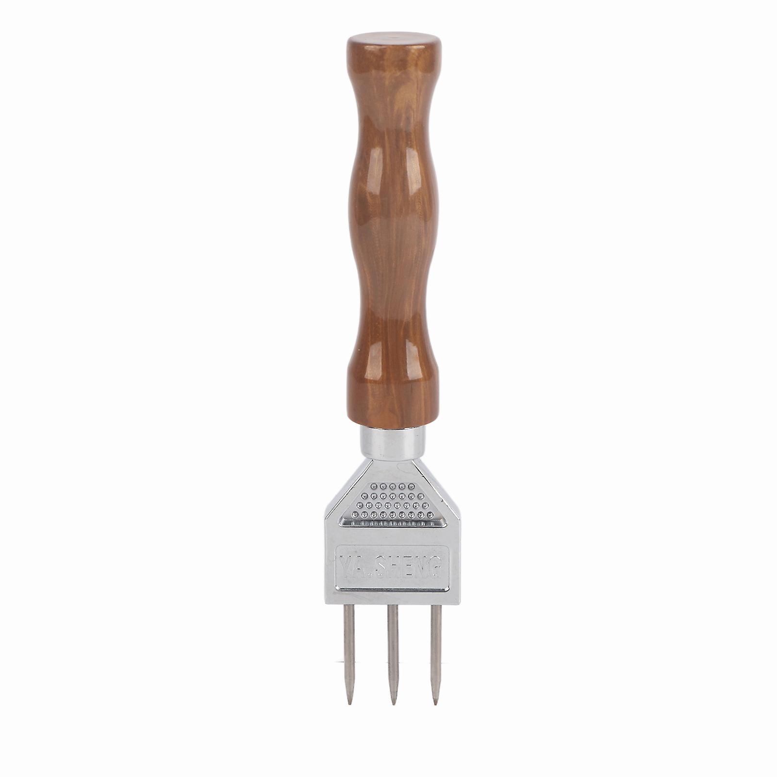 Stainless Steel Ice Pick with Wooden Handle, Bartender Tool for Bars and Restaurants, Three Prongs