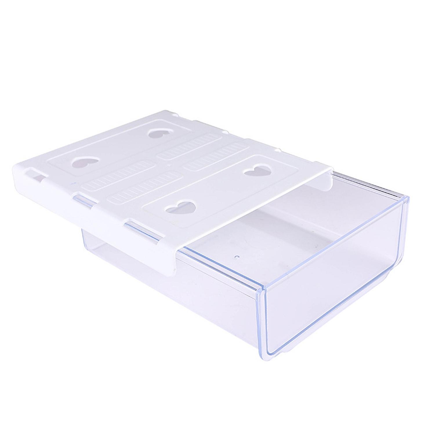 1 Set under Desk Storage Box High Capacity Pull-out Anti-drop Punch-free Dustproof Under-desk Drawer