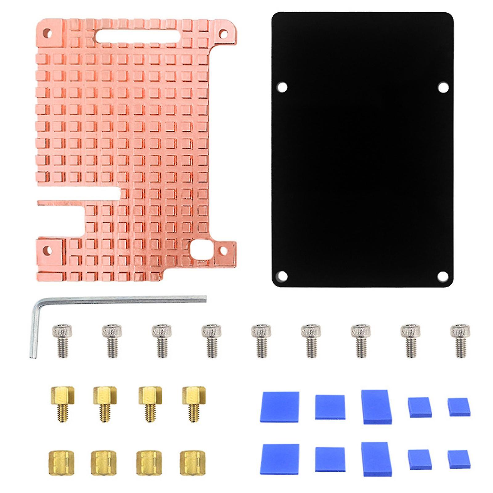 For Raspberry Pi 4b Fan Heasink Raspberry Pi Pure Copper Heatsink Cooling Kit