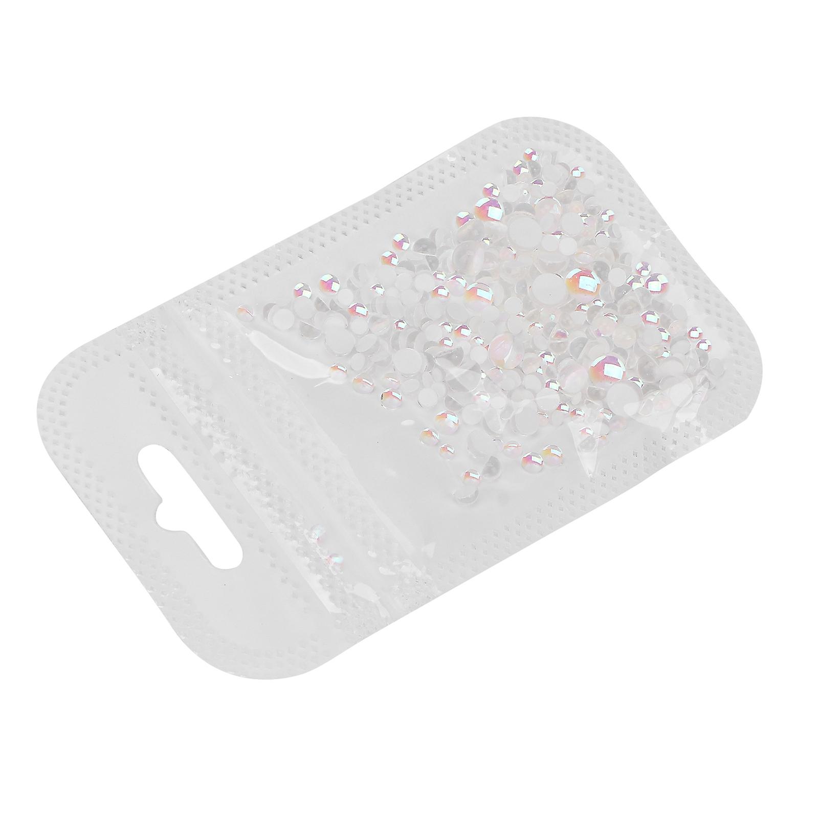 300Pcs Mixed Size Flat Back Half Round Nail Making Beads DIY