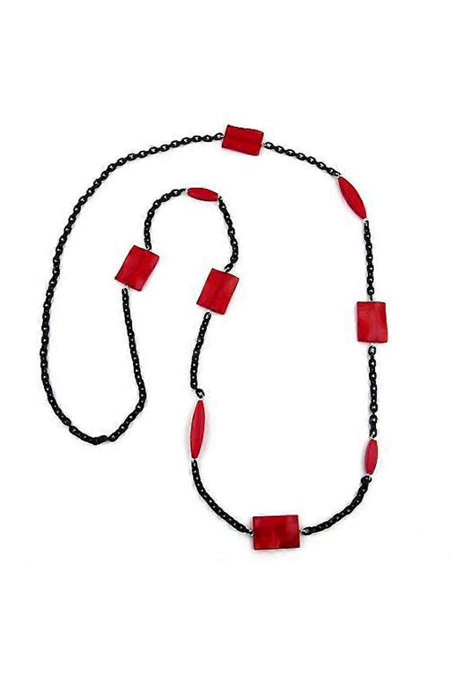 Necklace Red-silk Beads 100cm - Gl00441