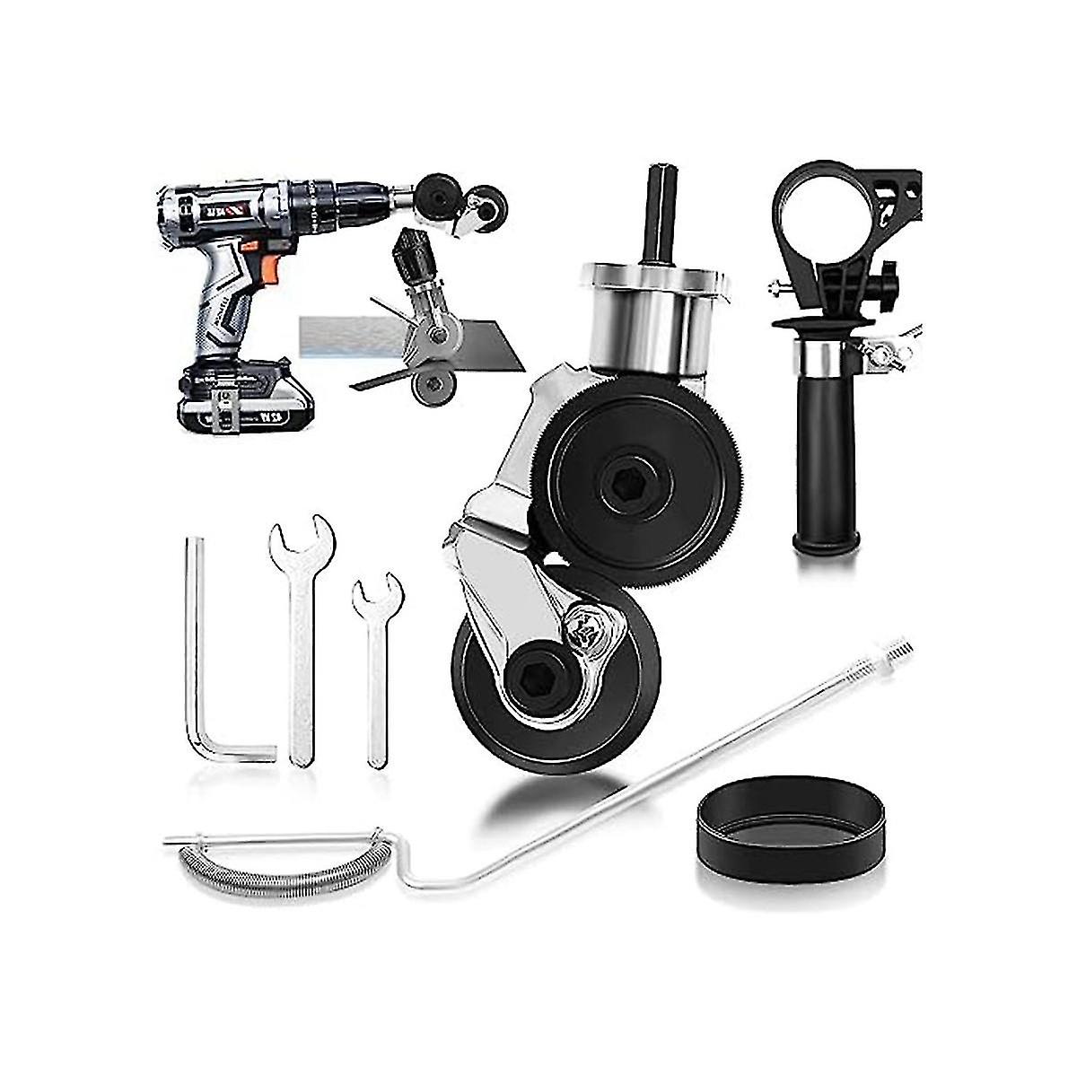 Elektrisk boreplatekutter Metallkutter - Dobbelthodet platekutter Borfeste for skjæring-yezi