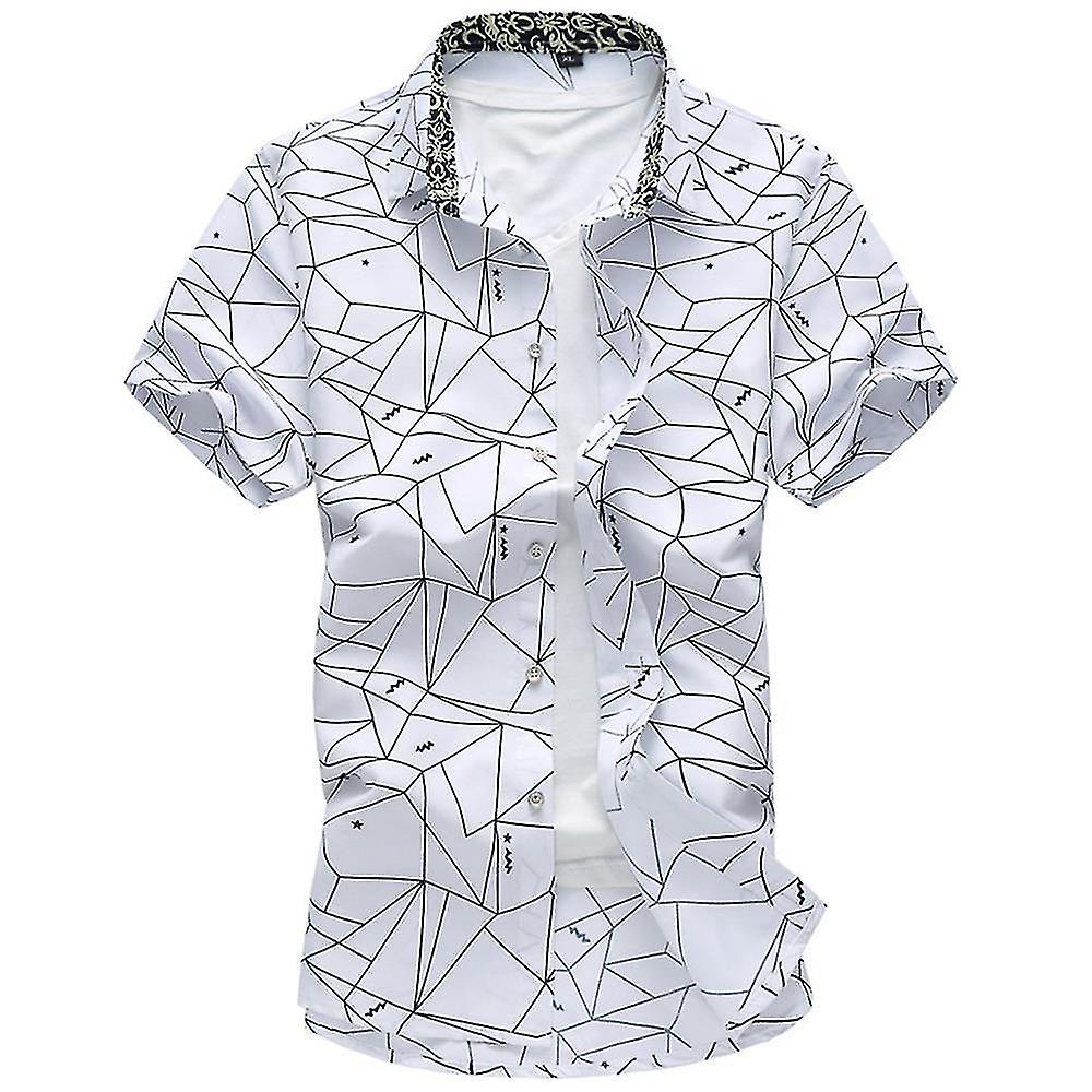 Men Button Down Shirts Summer Casual Beach Short Sleeve Tops