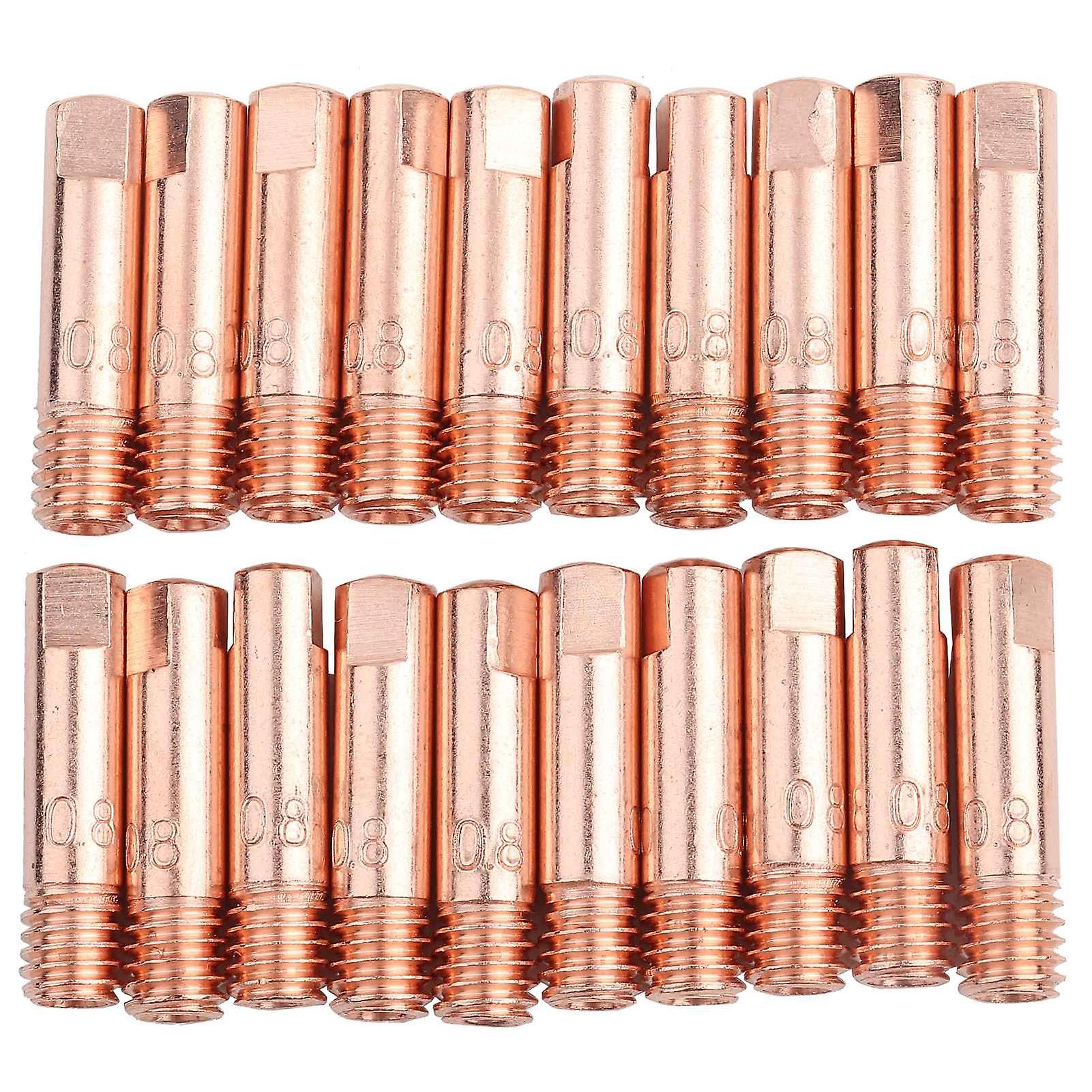 20Pcs Copper Contact Tip, Welding Contact Tips for 15AK MIG/MAG Welding Torch Consumables (0.8mm/1.0mm)(0.8mm) BVG53