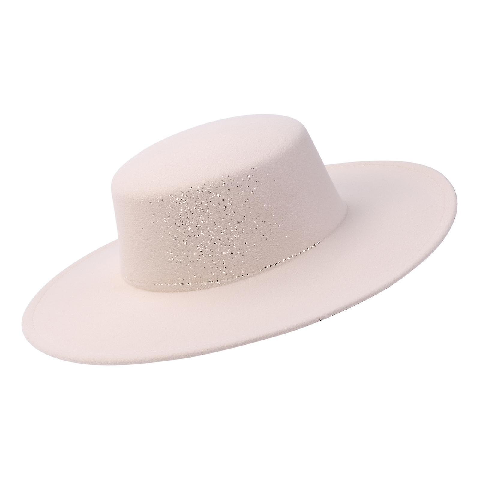 Women's Hats Solid Color Personality Wide Brim Flat Top Design Simple Elegant Formal Top Hat