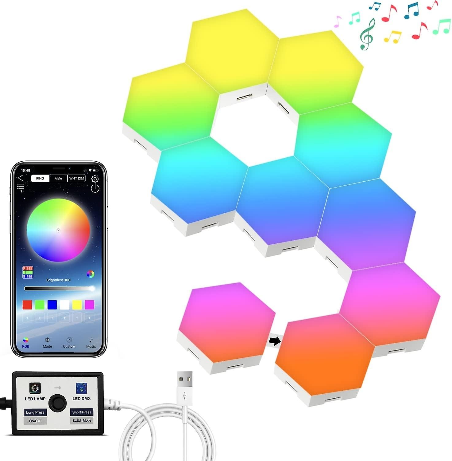 Hexagon Lights, Hexagon Wall Lights, Hexagon Led Light with APP Control & Music Sync 16 Million RGBI