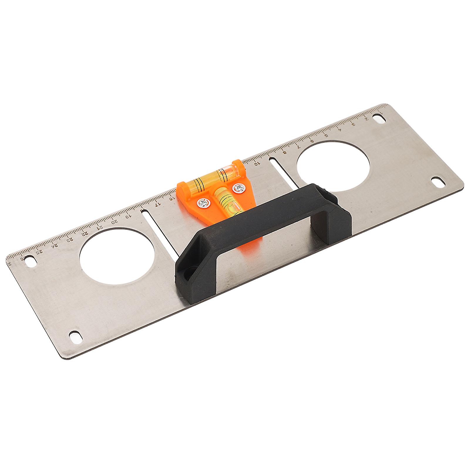 Level Ruler Clear Scale Stainless Steel Scribing Meter Tool with Bubble Level