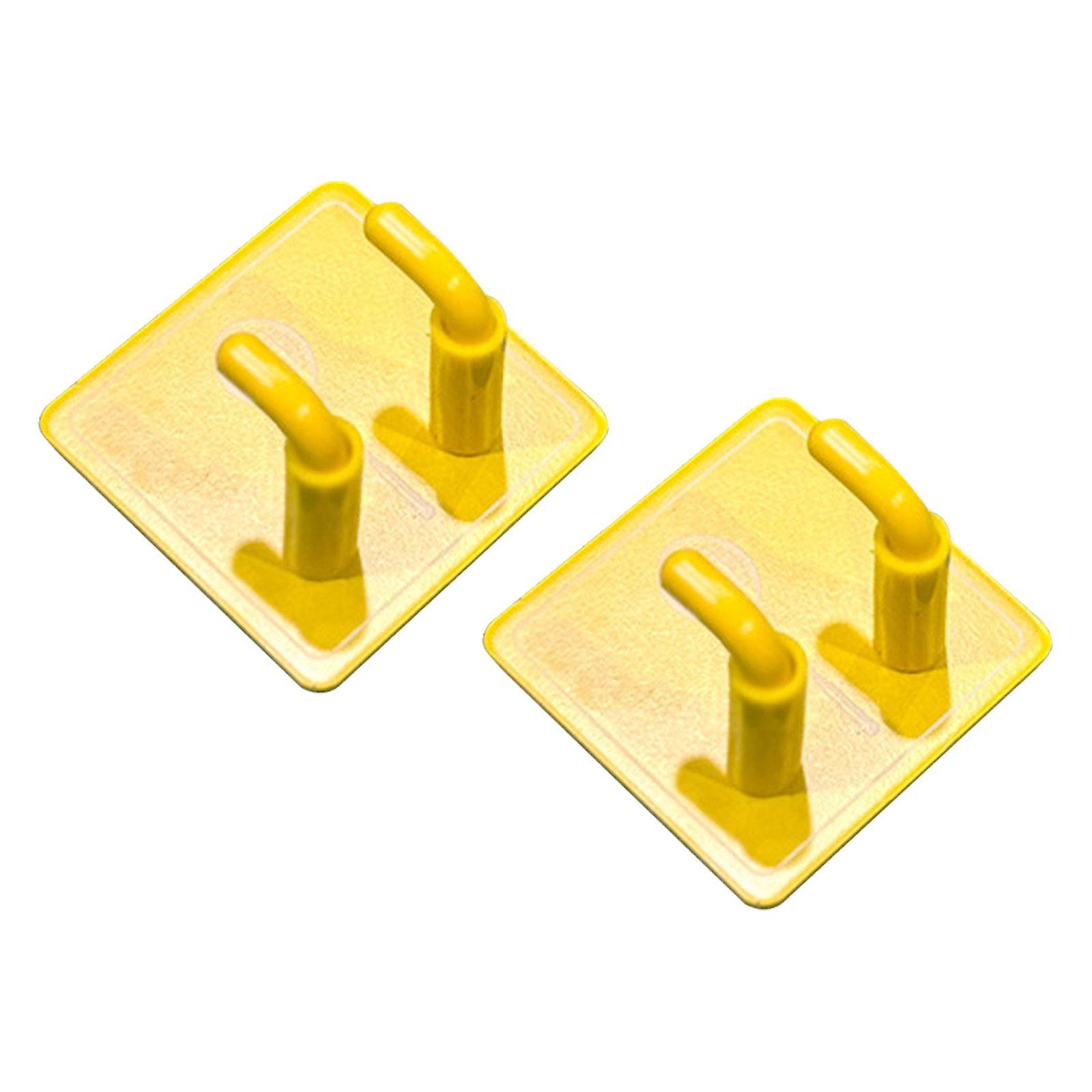 2Pcs Badminton Racket Hooks Racket Hanger Hooks Gym Wall Mounted Racket Rack Yellow