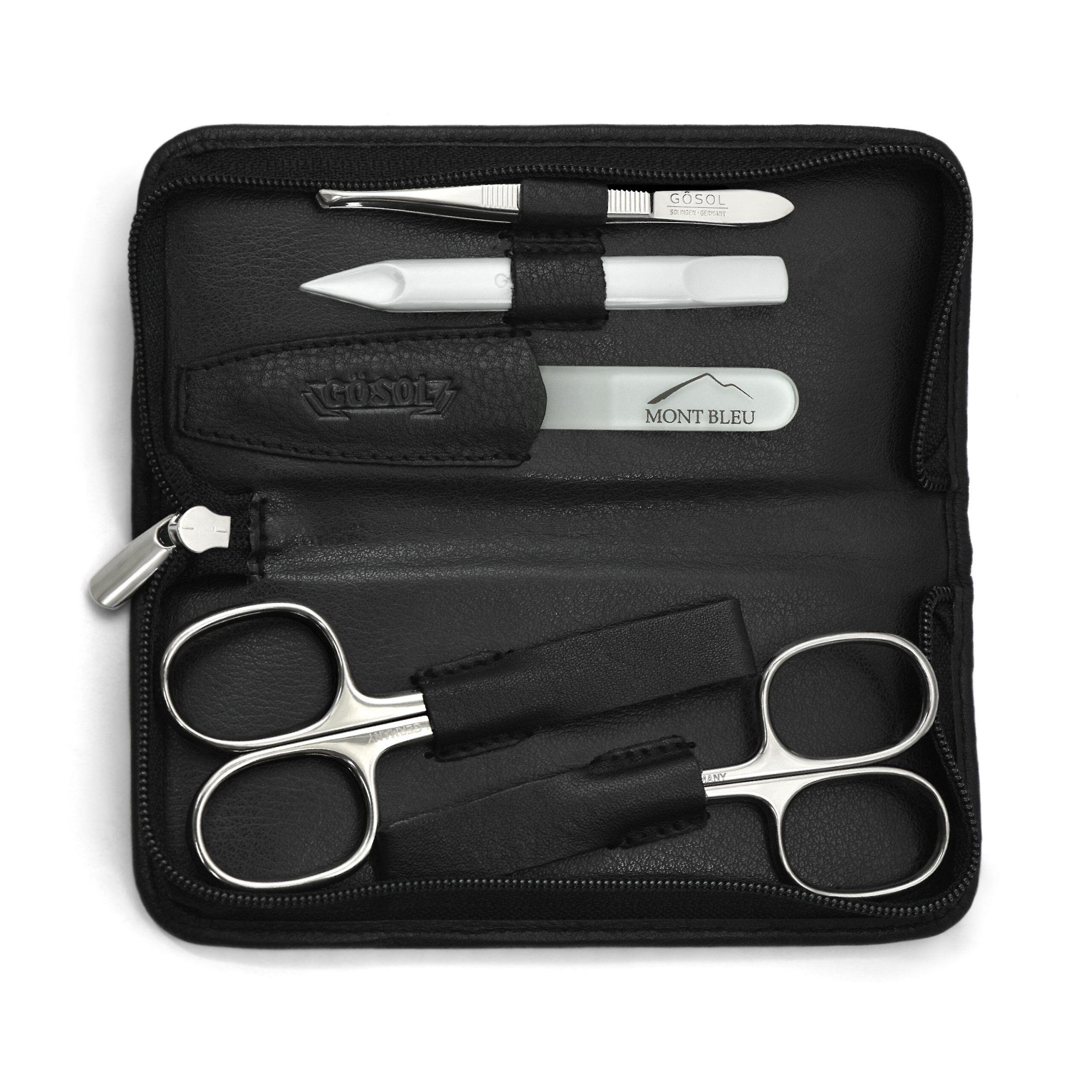 GÖSOL 5-piece Manicure Set in Leather Case, Made in Germany - White