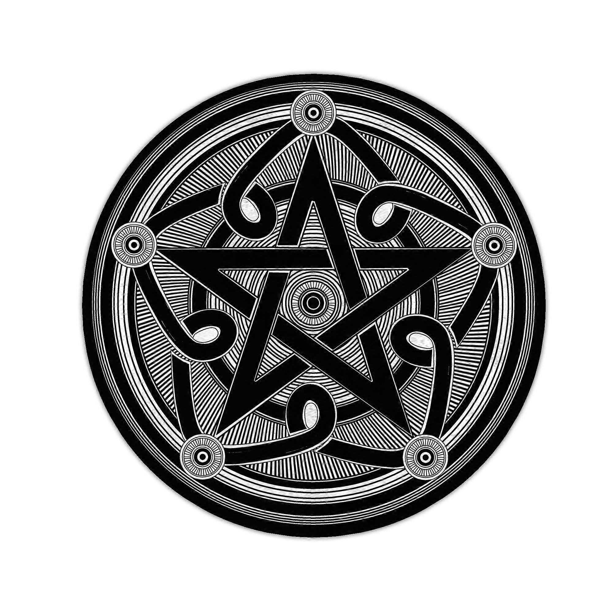 Decorative Pentagram Circle Floor Rug