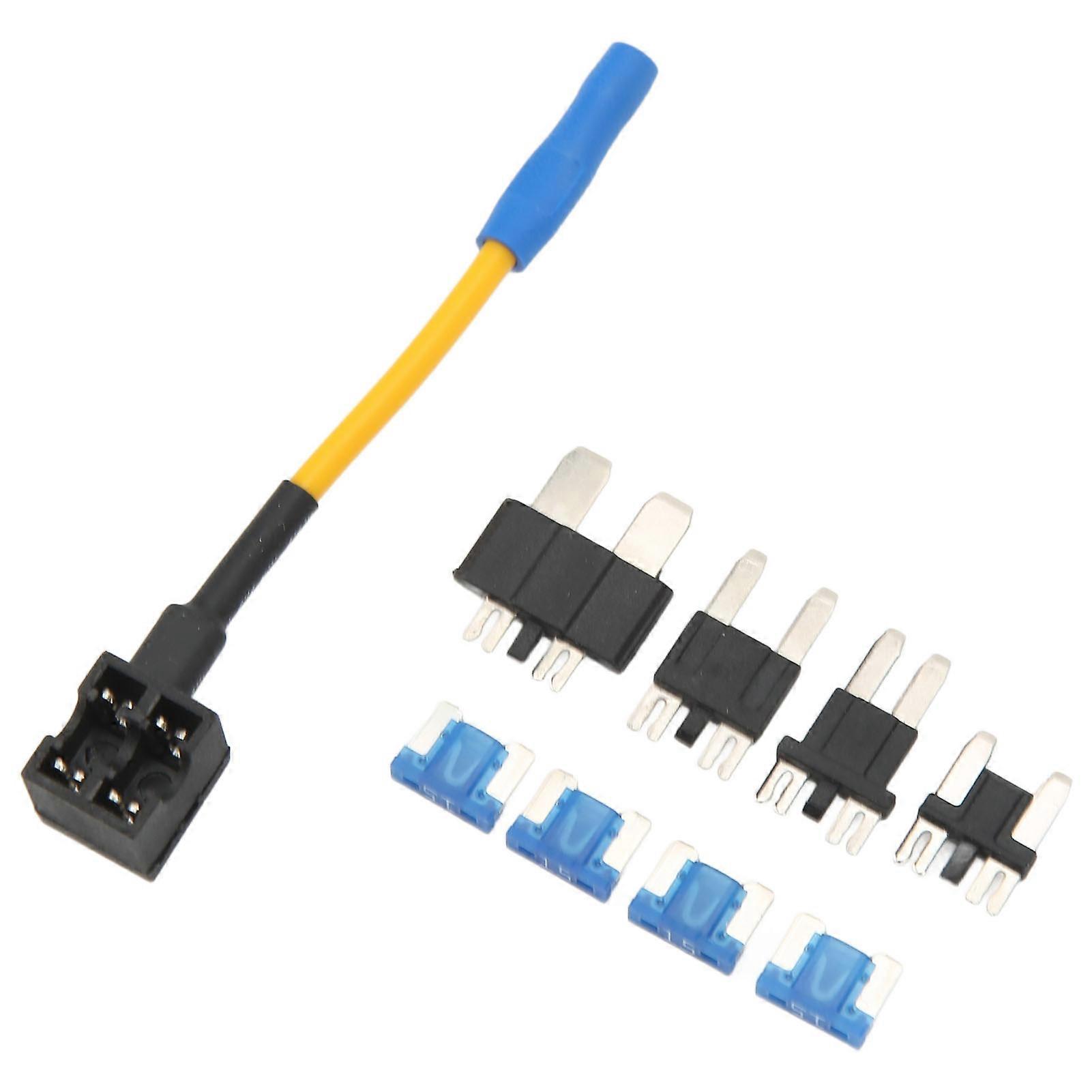 Car Add Circuit Fuse Adapter Strong Conductivity Non Destructive Modification Blade Fuse Holder Kit 14AWG 32V