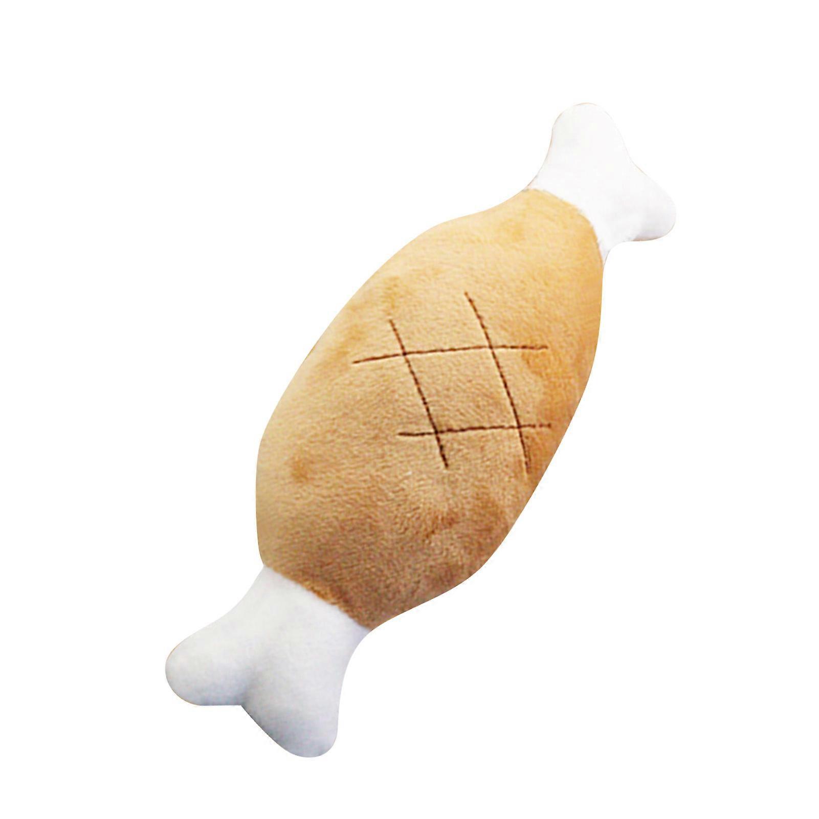 Plush Dog Squeaky Toy Soft Bite Resistant Teeth Grinding Bone Shape Stuffed Puppy Chewing Toy