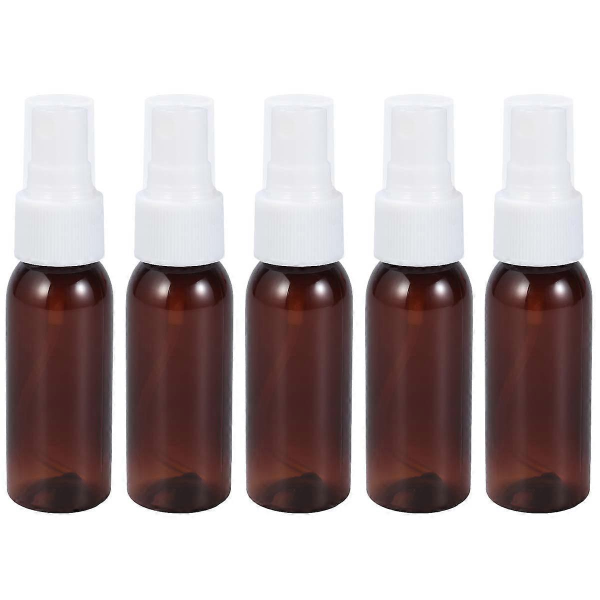 20pcs Mini Plastic Small Empty Spray Bottle For Make Up And Skin Care Refillable Travel Use (30ML Brown with White Sprayer)