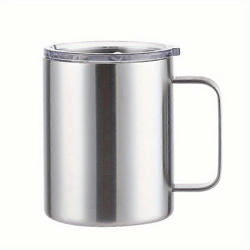 1pc, Coffee Mug With Lid, Stainless Steel Vacuum Insulated Coffee Cups, 12oz Water Cups, Summer Winter Drinkware, Gifts