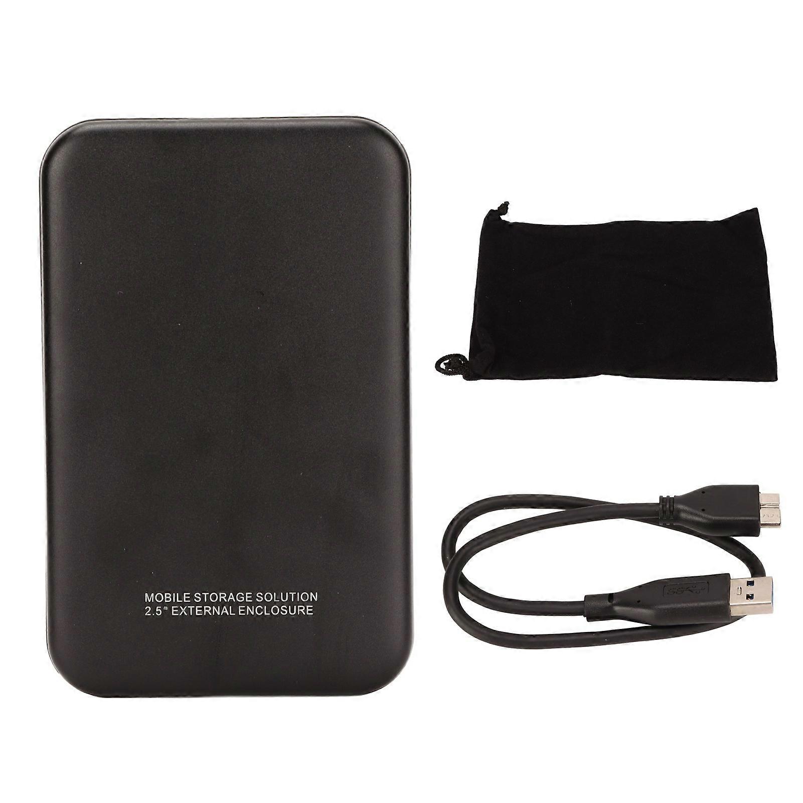 2.5in Hard Drive Enclosure SATA to USB 3.0 Adapter Plug and Play Black Computer External HDD Enclosure with UASP