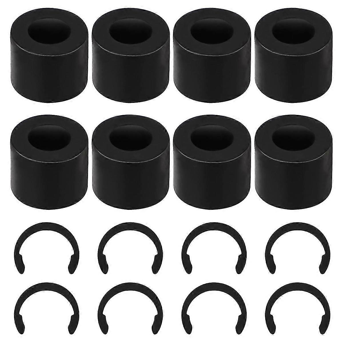 8pcs Retaining Clip Rings For And 8pcs Rubber Roller Replacement, Keep Rubber From Moving