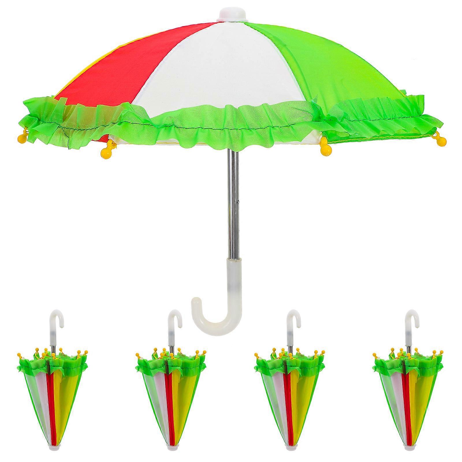 5pcs Doll House Umbrella Props Tiny Umbrella Model Doll House Layout Props