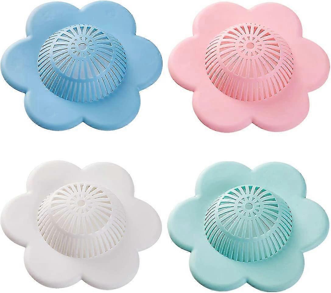 Hårfångare Silikon Hårpropp Duschavloppslock, 4 Pack