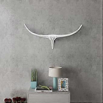 Wandmontierter Stierkopf ™aus Aluminium Silber 96 cm