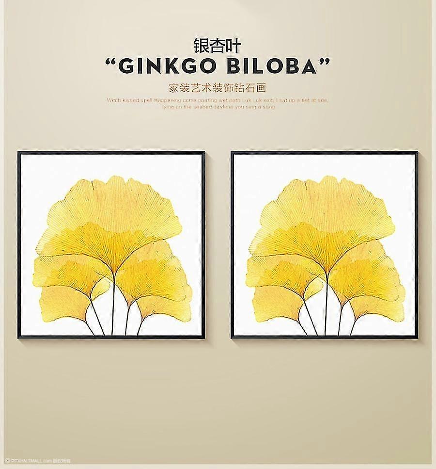 % 100 Tam 5d Diy Daimond Resim Kanaviçe "ginkgo Biloba" 3d Elmas Mozaik Yuvarlak Rhinestones Resimler Nakış