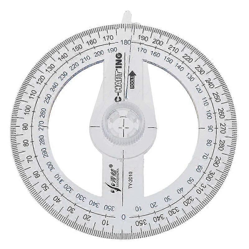 1PCS Round Ruler Patchwork Ruler 360 Degree Pointer Protractor Ruler Angle Finder Swing Arm For School Office Supplies Plastic