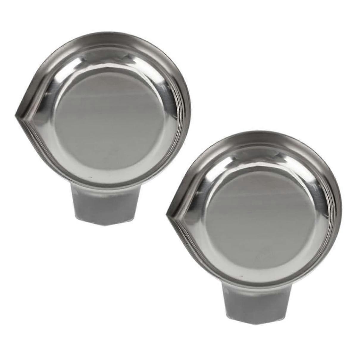 Weigh Boats Scale 2pcs Weighing Boats Stainless Steel Scale Tray Weighing Plate Lab Dish Containers