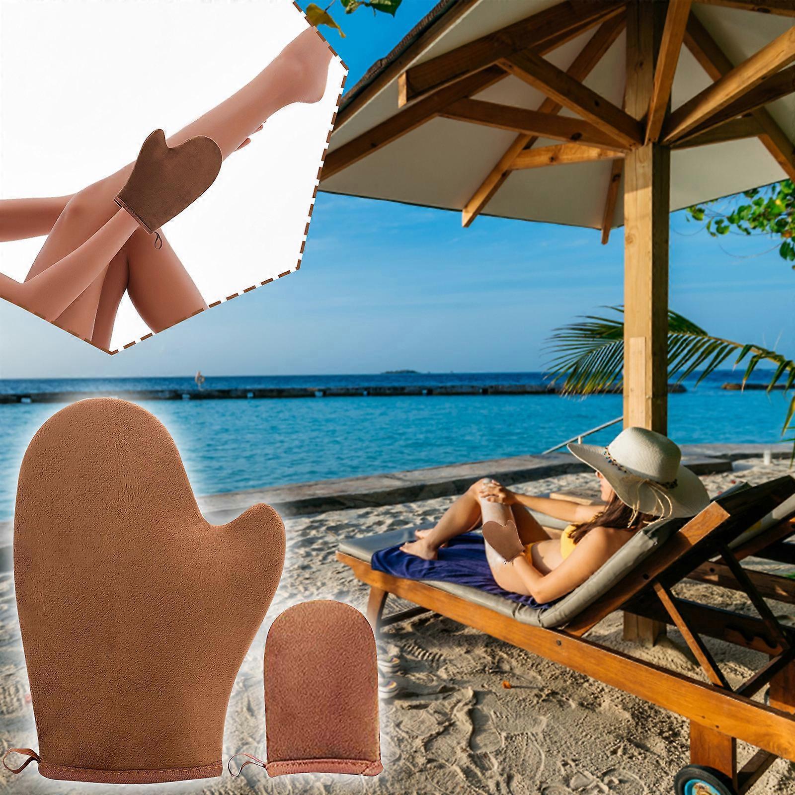 Tanning Flocking Sunscreen Gloves Oiled Gloves Tanning SPA Gloves