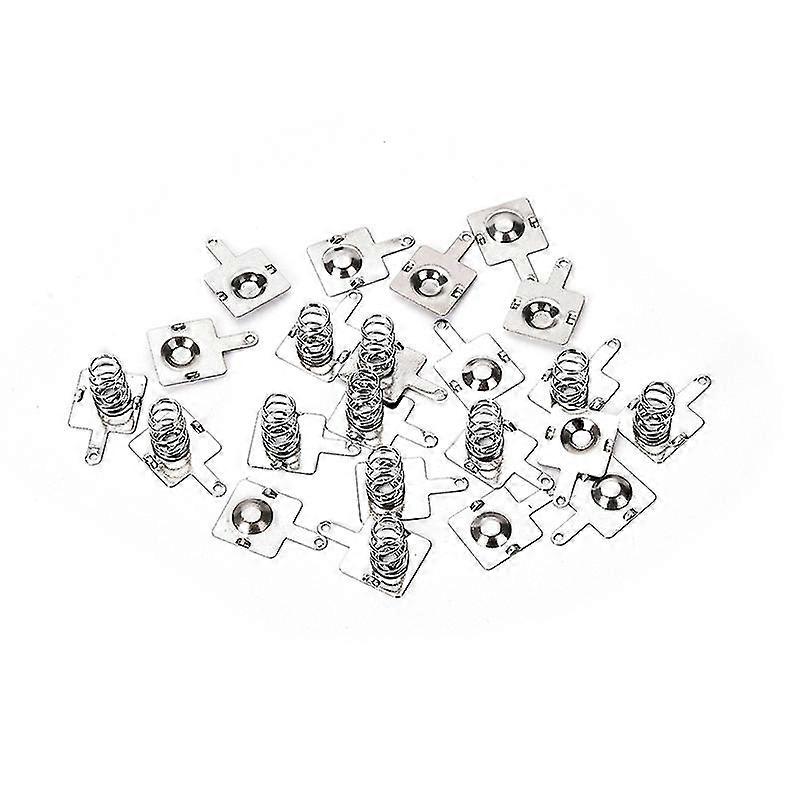 10ペアシルバーメタルバッテリースプリングプレートセットAA AAAバッテリー用14.5mm * 9mm Hfmqv