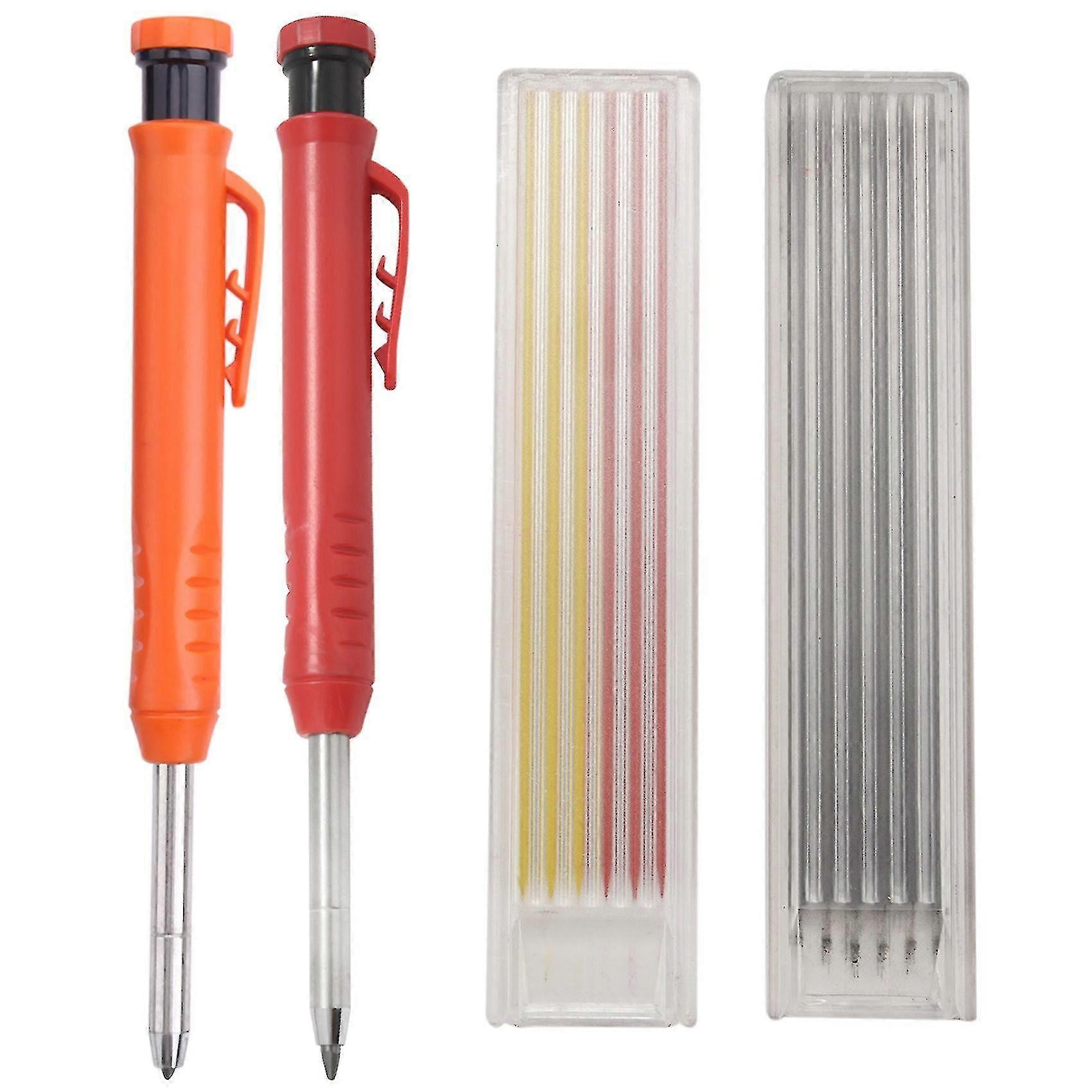 2 Pieces Solid Carpenter Pencil,mechanical Pencil Marker Marking Tool