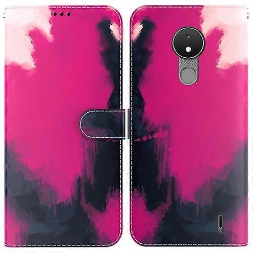 For Nokia C21 Watercolor Pattern Horizontal Flip Leather Phone Case