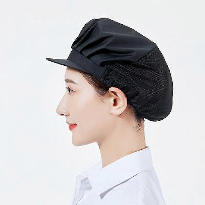 4pcs Chef Hat Adjustable Elastic Breathable Mesh Work Cap Beanie for Kitchen Cooking Service and Other Work