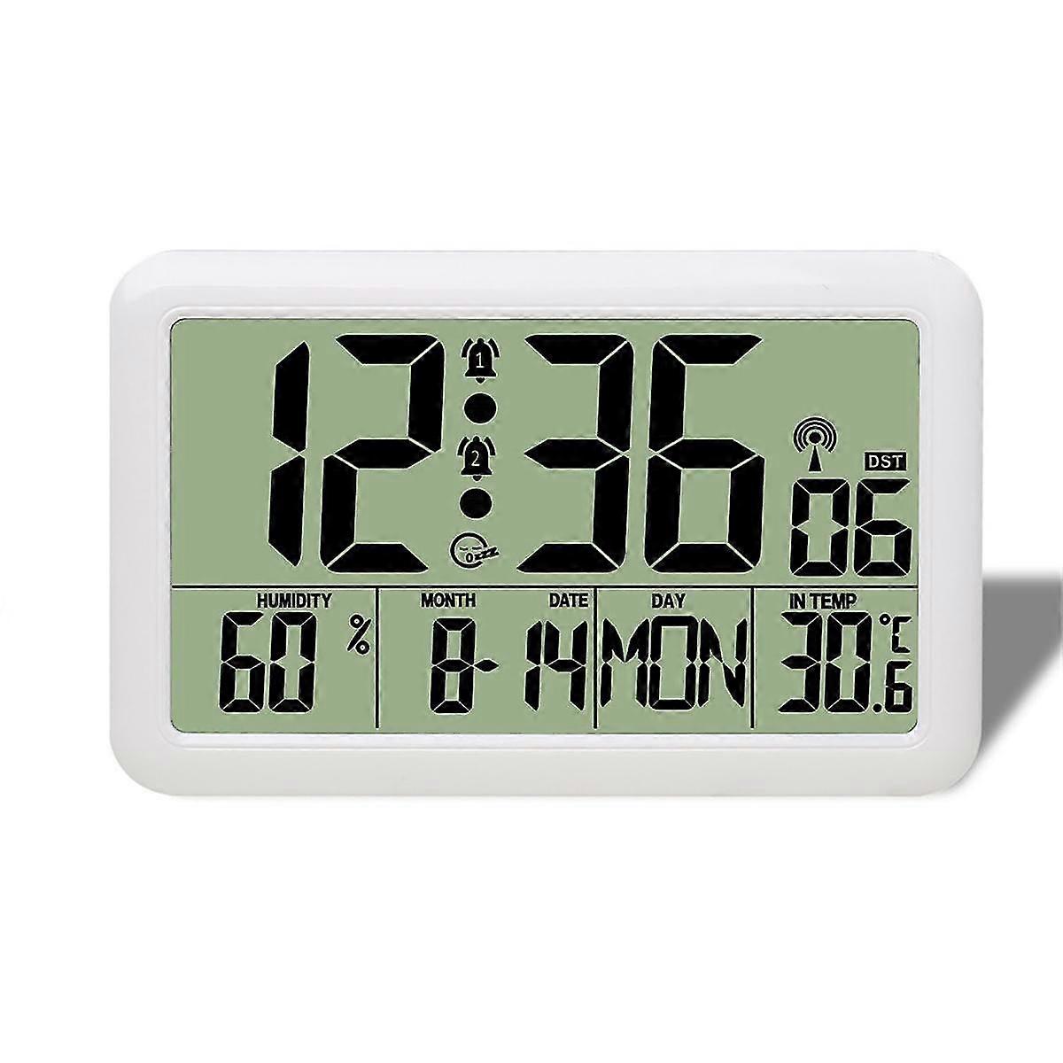 Clock with Indoor Outdoor Temperature Wireless,Precision Sensor,7.5 Inch LCD Display with Backlight,Self-Setting