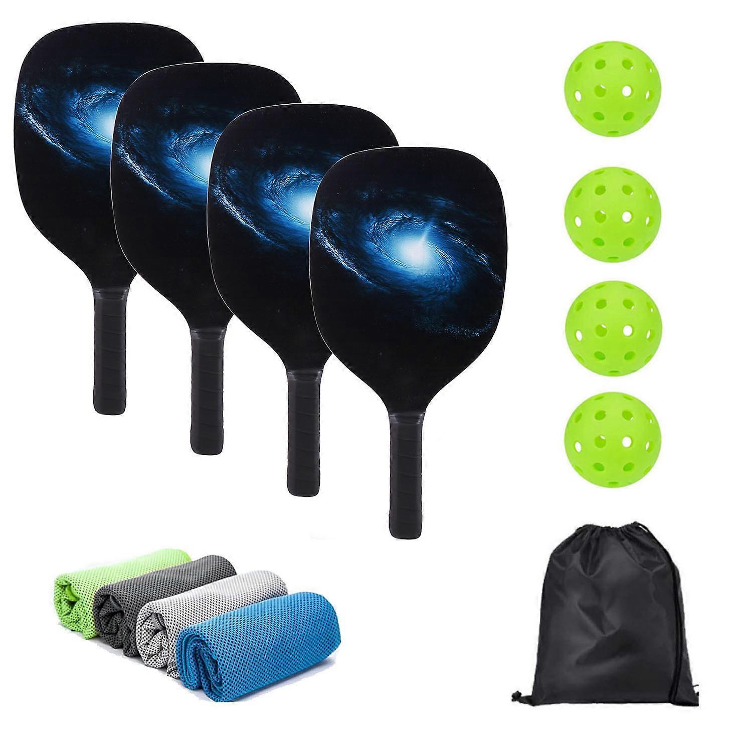 Set of 2 Premium Pickleball Paddles  Comfort Grip Pickleball Rackets with 4 Pickleball Balls and Bag