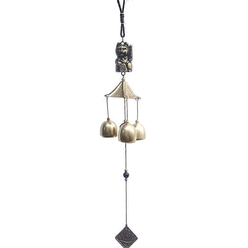 Wind Chime Decorative Anti-deform Lightweight Door Pendant Fortune Cat Bell for Home