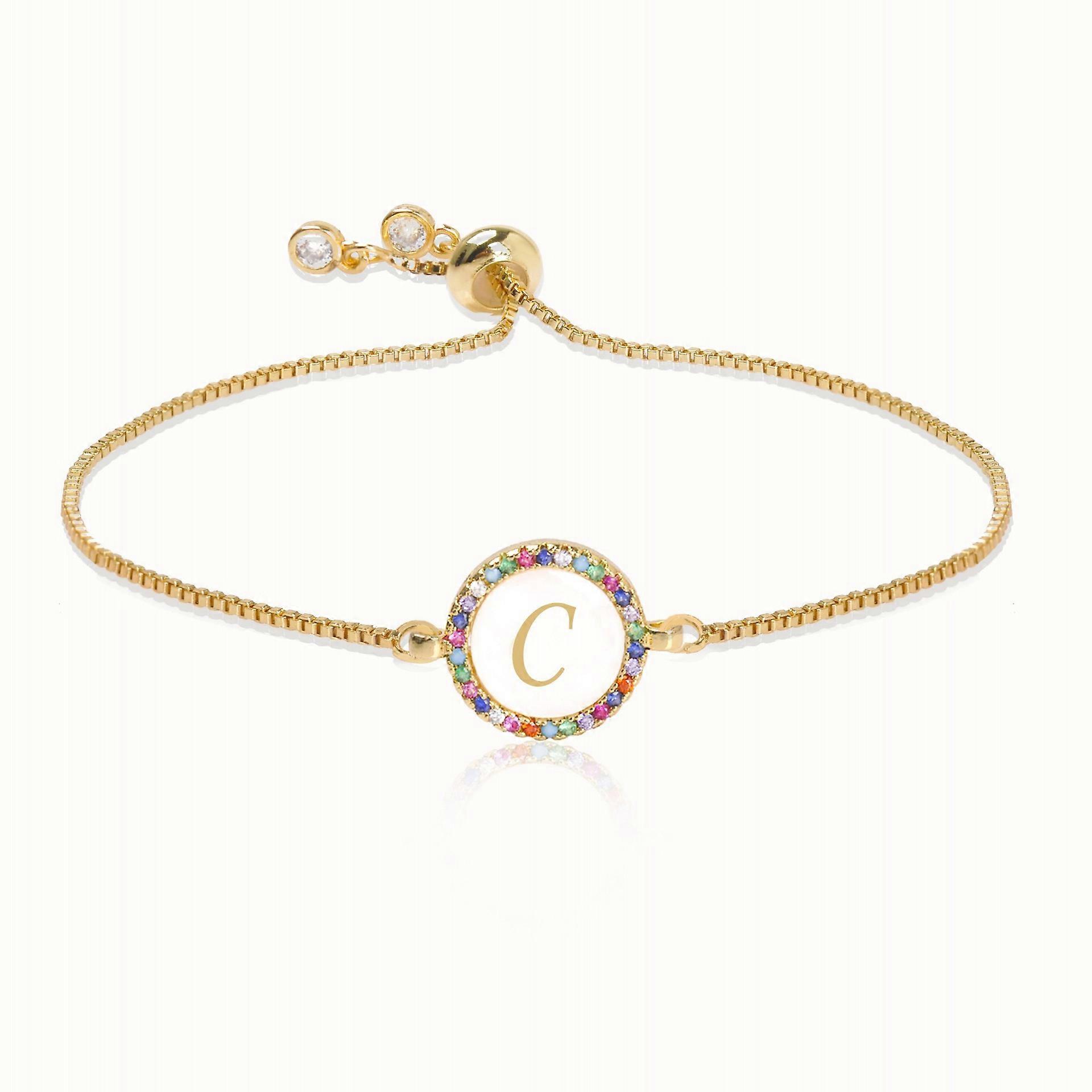 Letters Pull Shell Bracelet Disc
