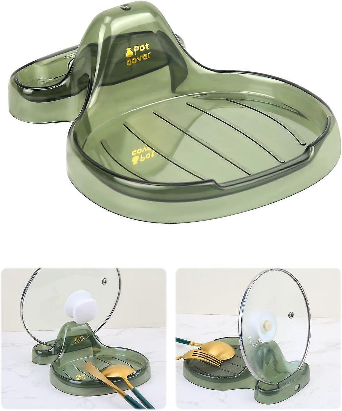 Multifunction Kitchen Spatula Holder, Spoon Rest, Translucent Green
