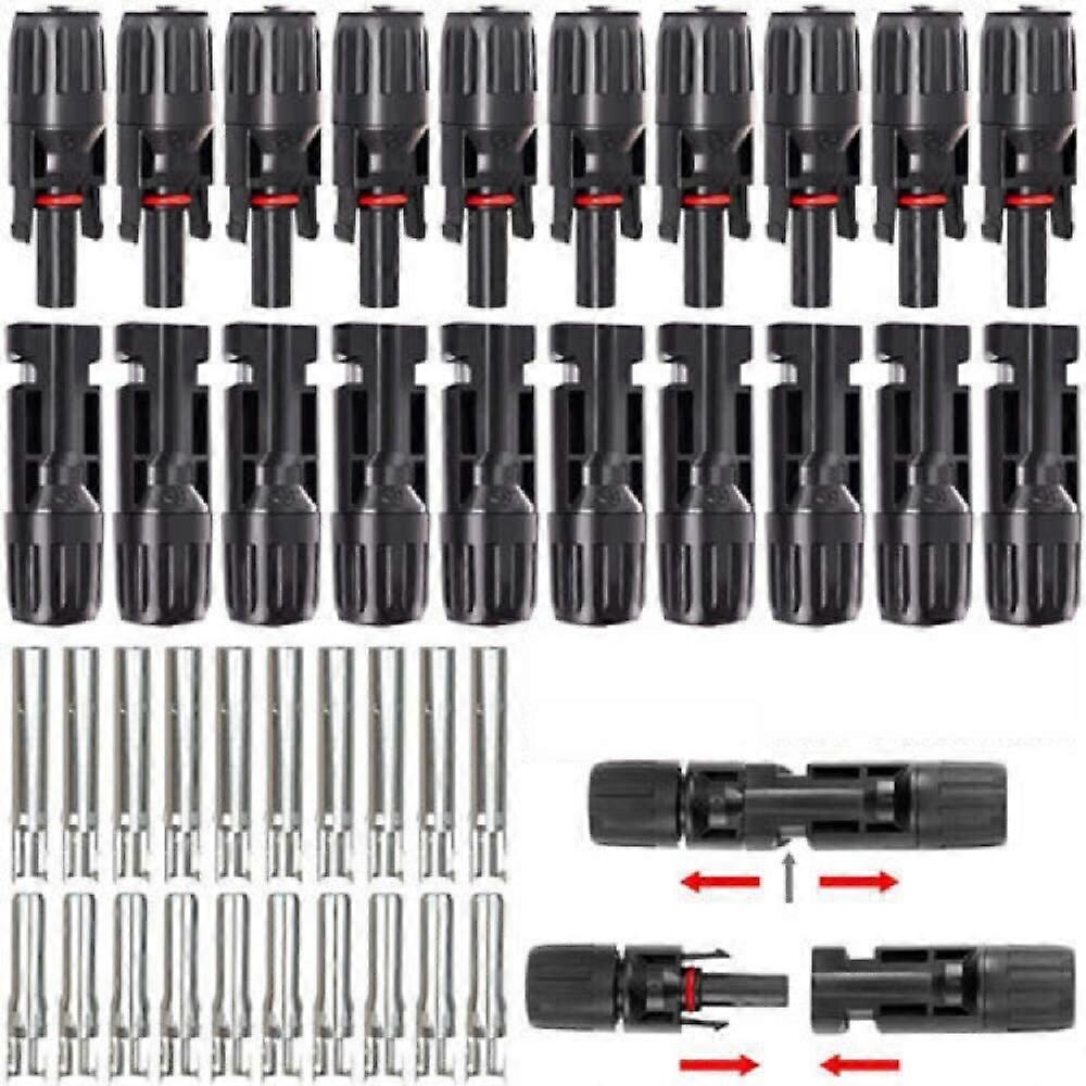 20 Pcs Solar Connectors Male/Female IP67 Waterproof Solar Panel Cable Connectors