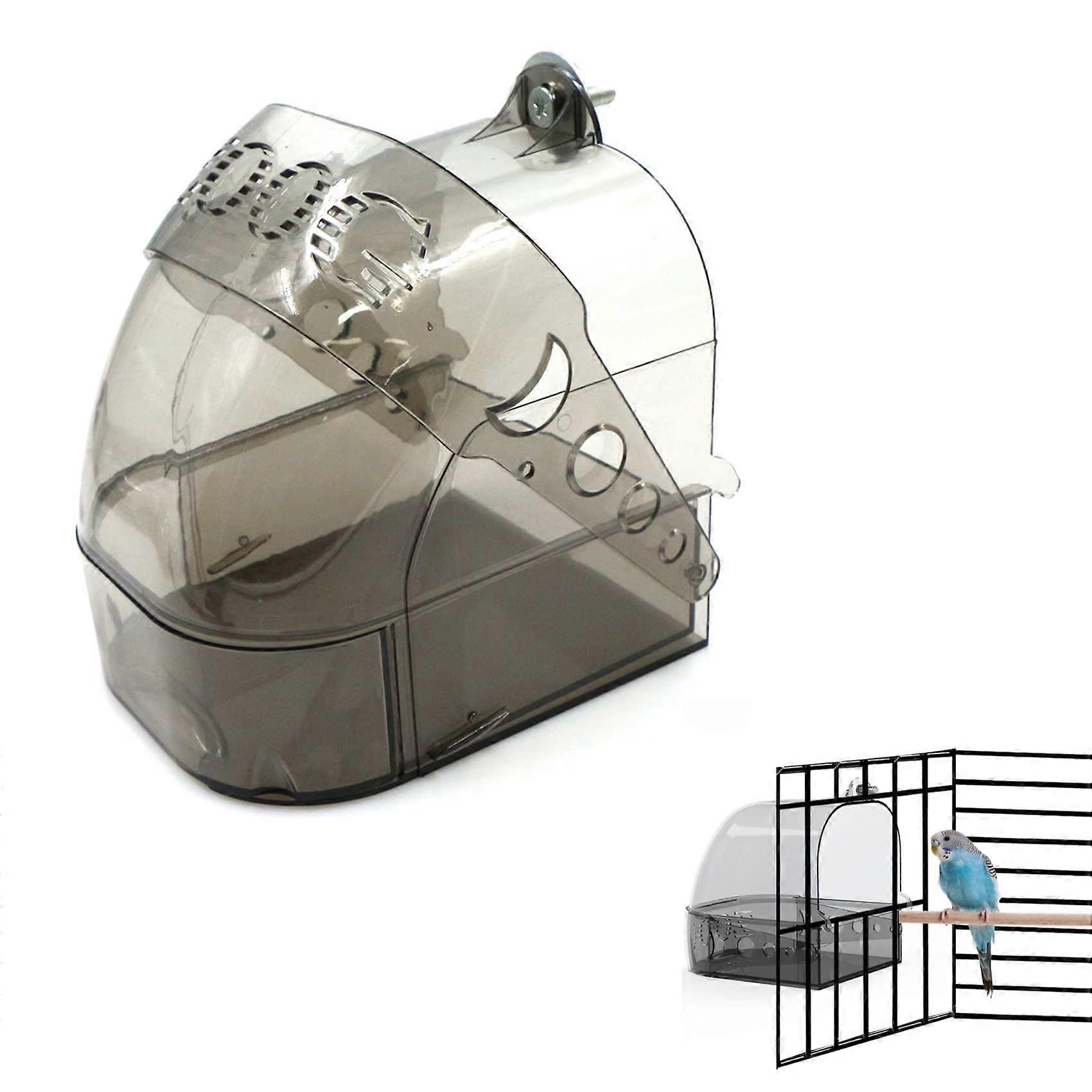 Bird bath - for parrot - with bird feeder - for small birds - finch, parakeet, canaries, parrot, parrot - 15.5 x 13 x 15.3 cm