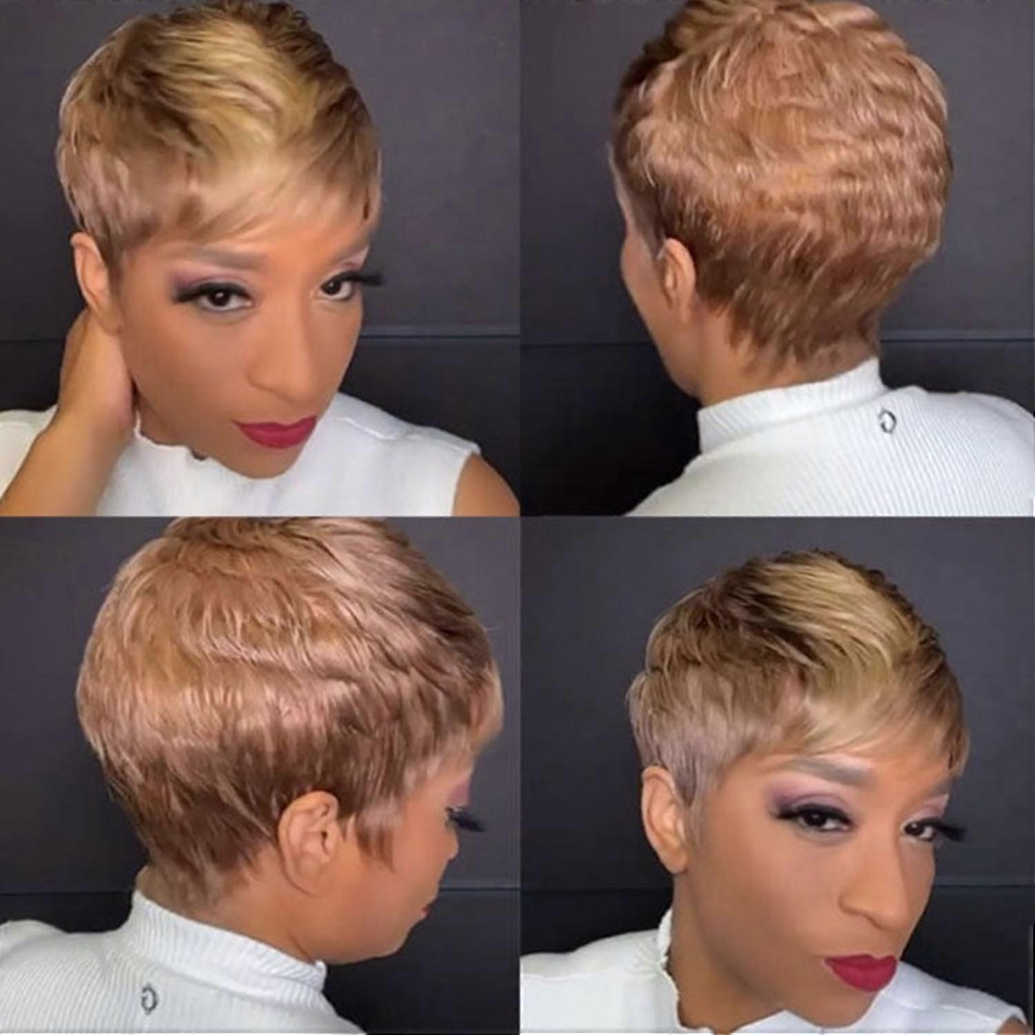 short wig with straight hair