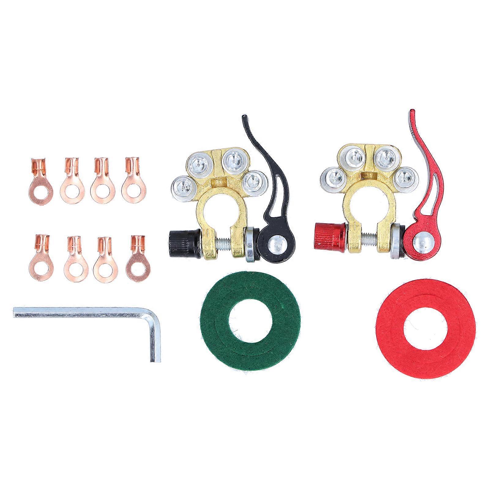 13Pcs Battery Terminal Quick Release 4 Way Positive Negative Connector Clamp Set Kit
