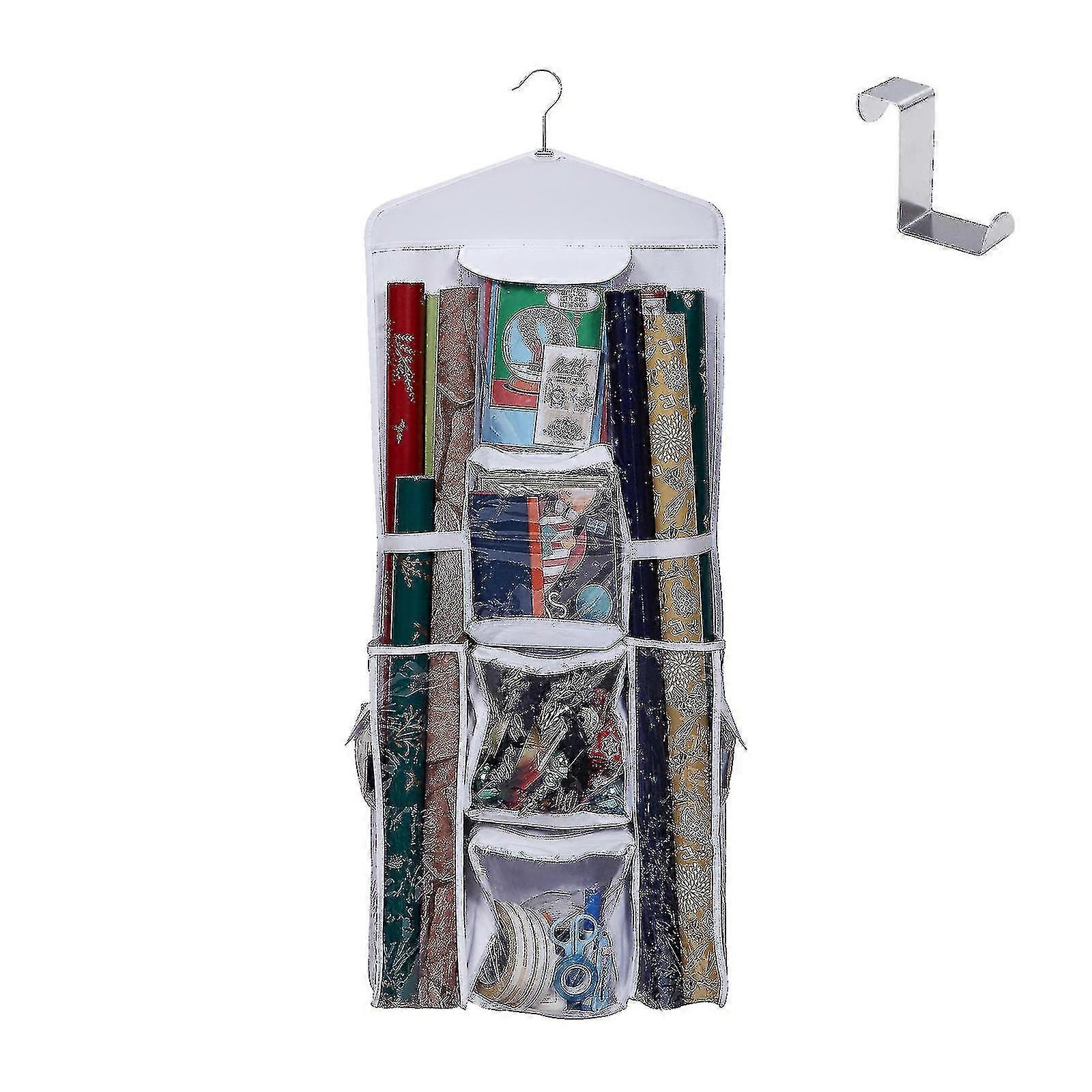 家用储物袋-双面挂圣诞礼品包装收纳袋，包装纸礼品袋收纳-颜色：黑色Fgao