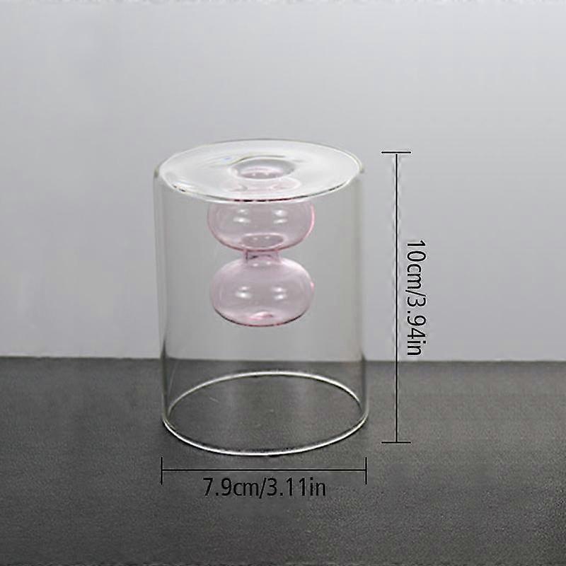 Double Layered Glass Transparent Vase Colorful Double Layer Aromatherapy Bottle