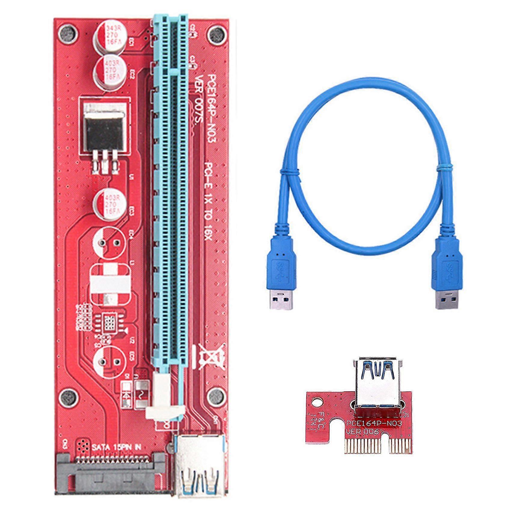 VER007S PCI E Express Adapter Card PCIE 1X to 16X USB3.0 Image Extension Cable Bitcoin Litecoin Min