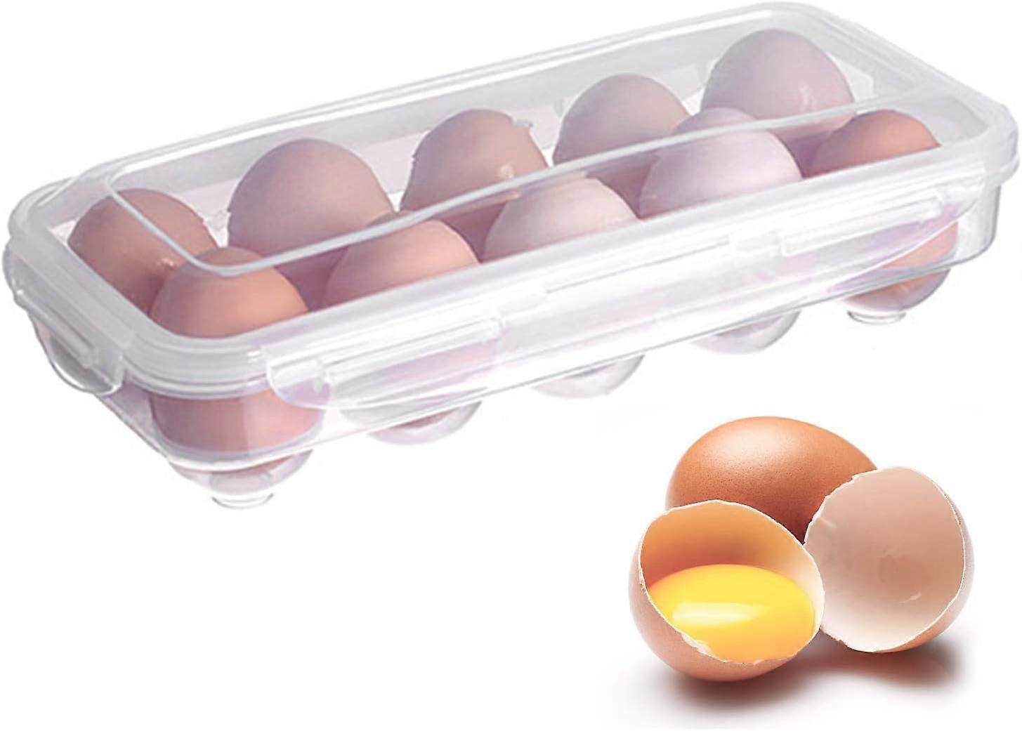 Egg Holders for Refrigerator, Plastic Egg Box (Transparent)