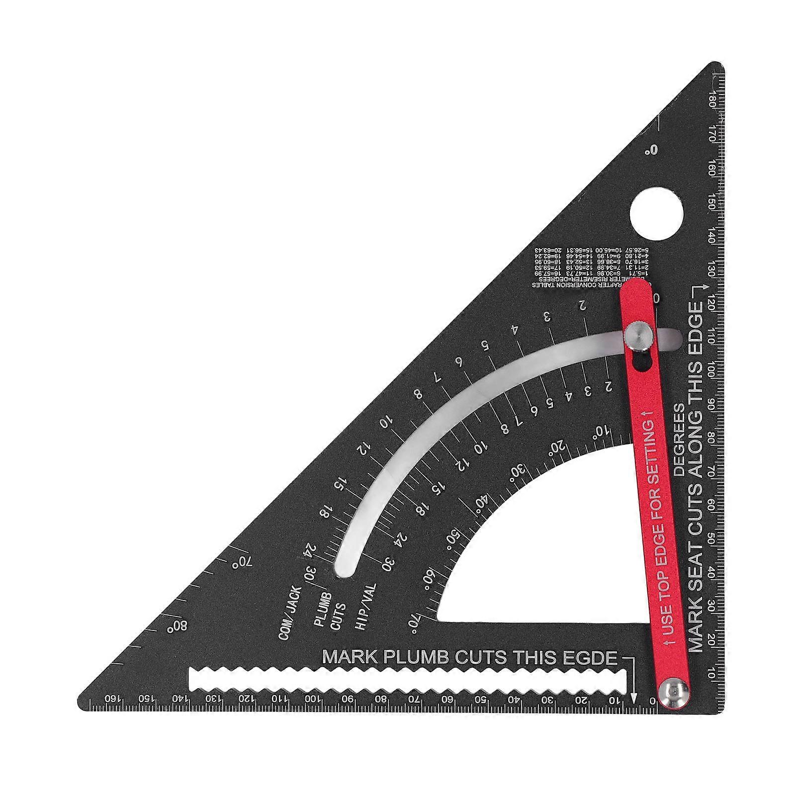 Woodworking Triangle Ruler with Goniometer Adjustable Right Angle Square Carpenter Layout Tool