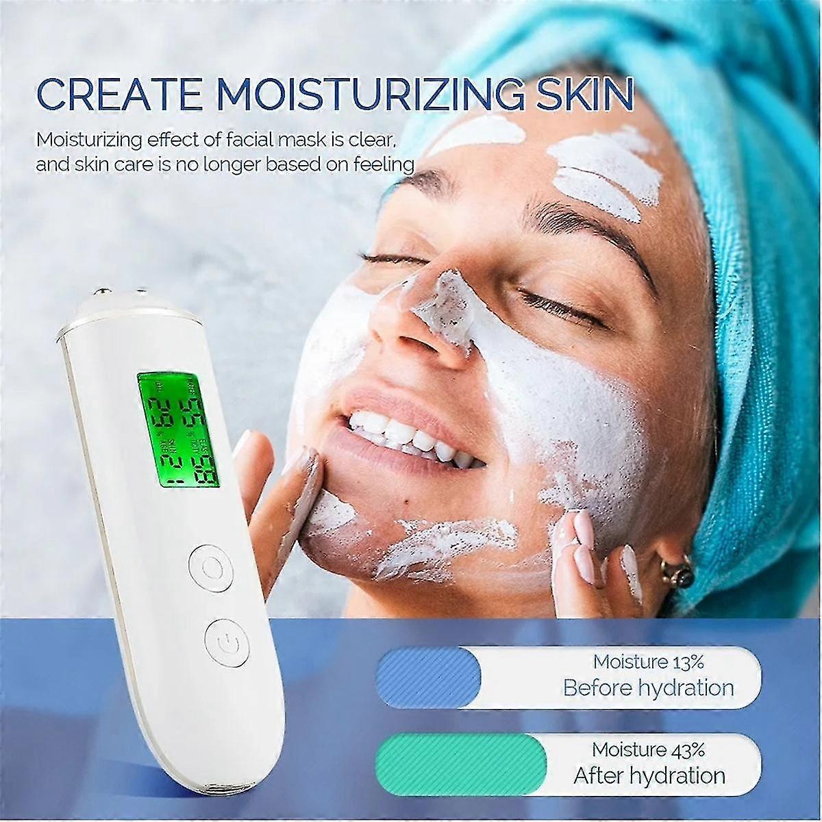 Hudtester Ansigtshudfugtighed og olieindhold Hudanalysator Hudvand Kind Elastisk hud Alderstest Meter Agentdetektor